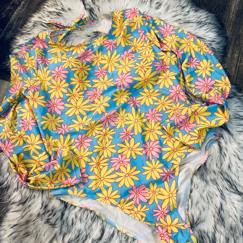 Floral Rashguard Swimsuit